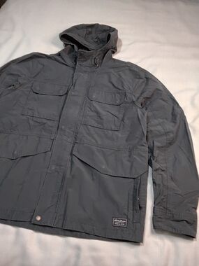 Eddie Bauer Hooded Field Jacket in Dark Gray Parka Storm Sz L.